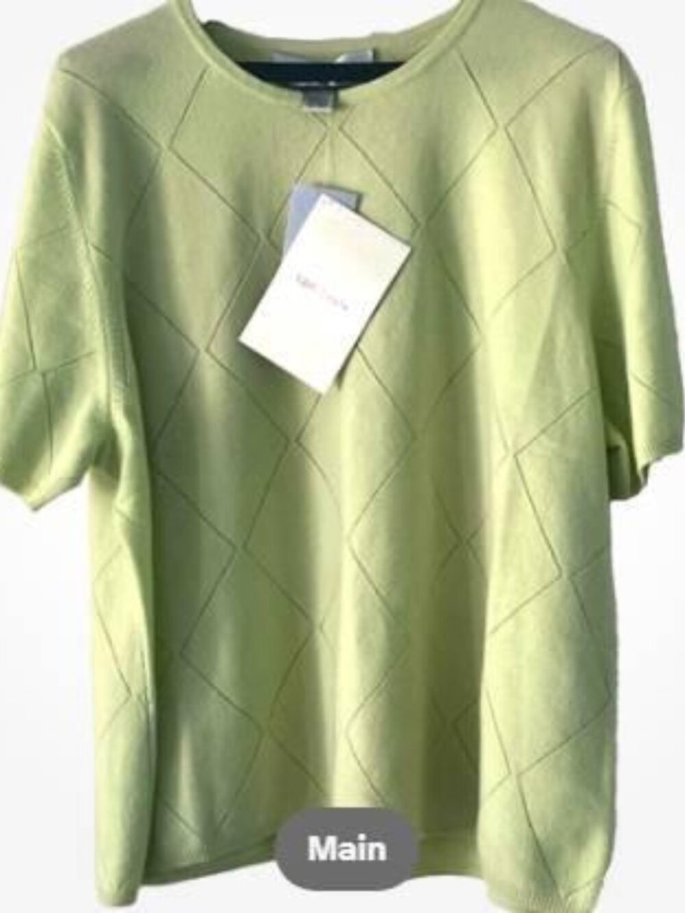 NWT Precious Fibers QVC 100% Cashmere Sweater Women 2X Green Short Sleeve